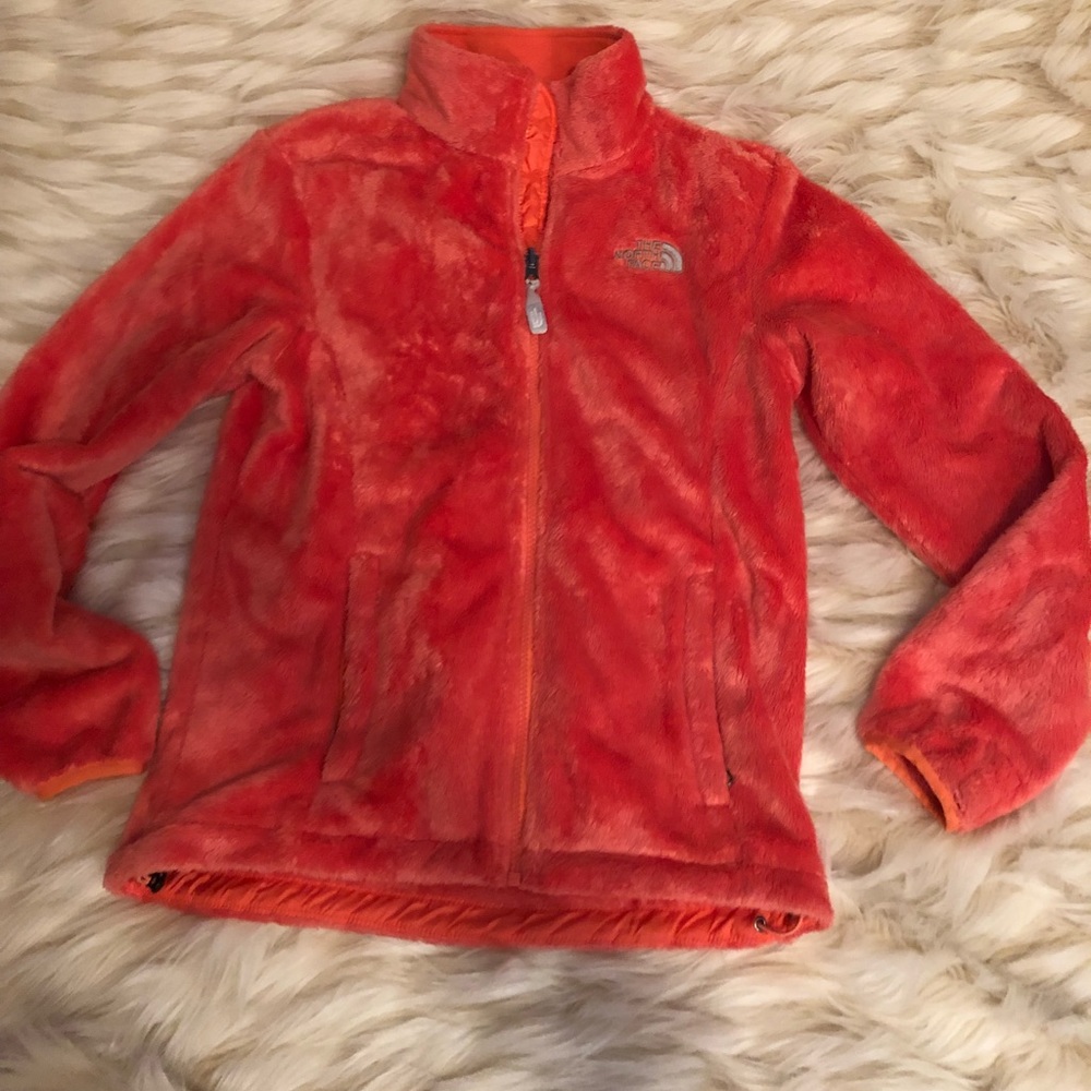 Fuzzy north face jacket